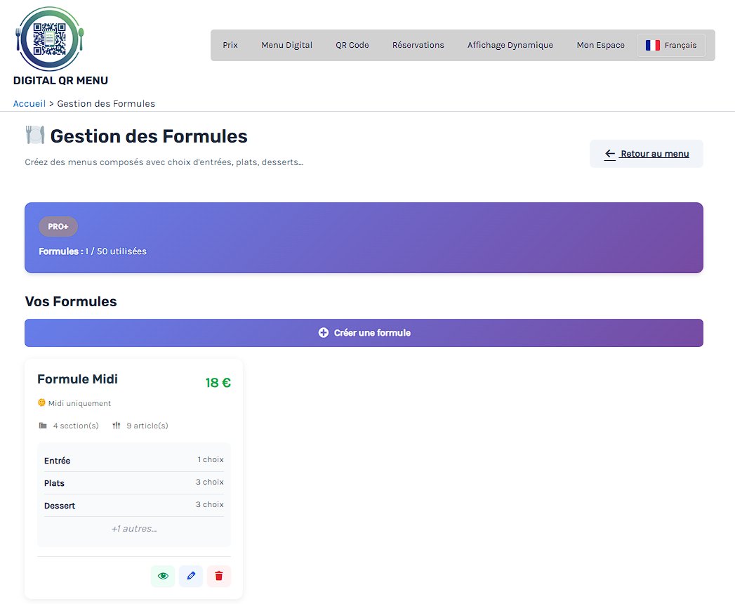 Formules et Menus Composés