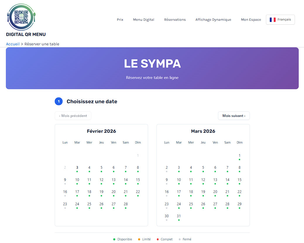 Réservation en Ligne