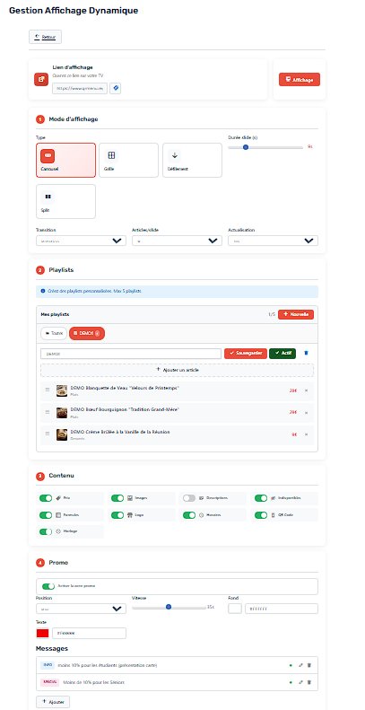 Affichage Dynamique - Configuration